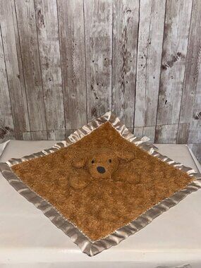 Cloud Island Golden Doodle Brown Plush Dog Lovey Security Blanket Satin Trim 14"